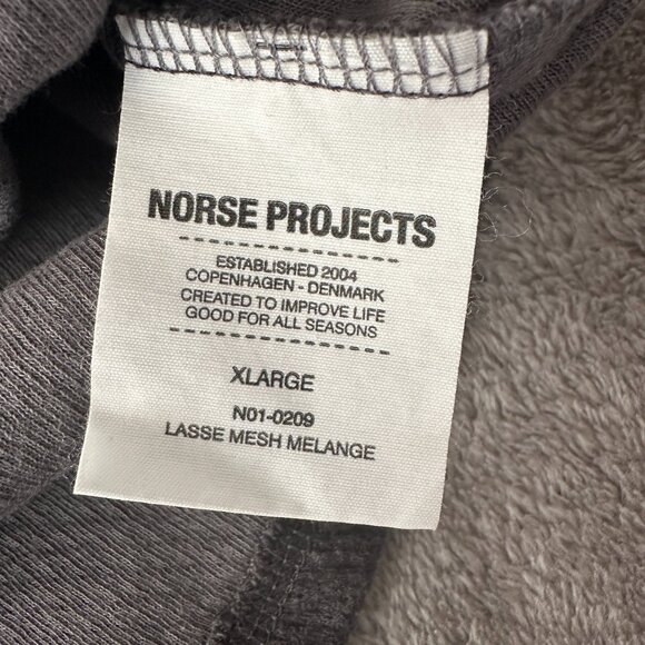 NWT Norse Projects Gray Button Down Shirt Men's XL Lasse Mesh Melange - Picture 6 of 6